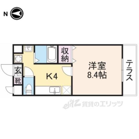 ベルコリーヌ紺屋(1K/2階)の間取り写真