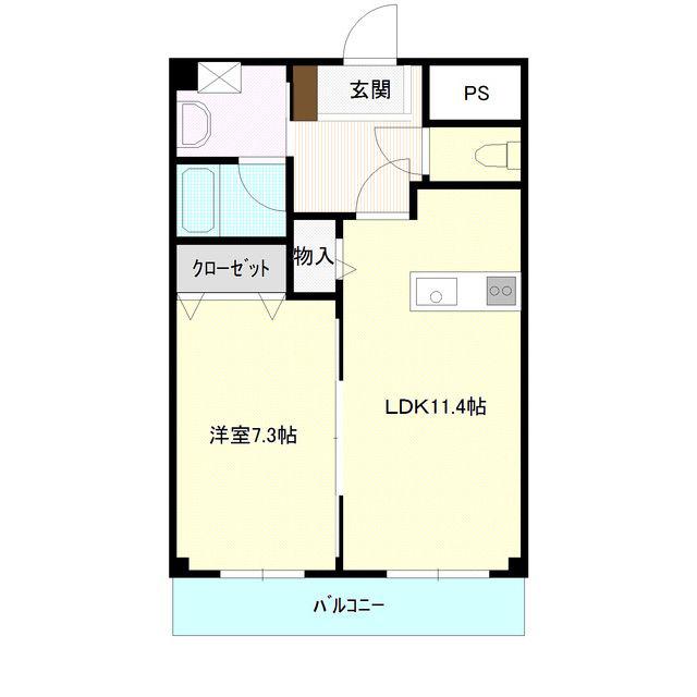 MAHALO HAL(1LDK/4階)の間取り写真