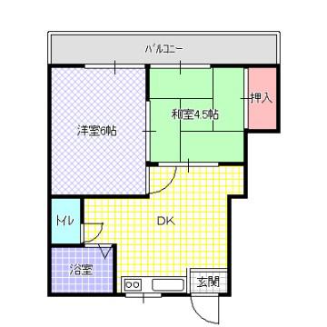 ハイツA2(2DK/2階)の間取り写真