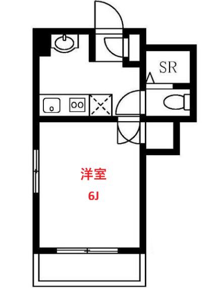 第二ハイツ桐原(1K/2階)の間取り写真