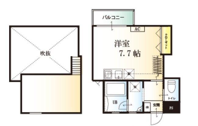 CLAIR(ワンルーム/1階)の間取り写真