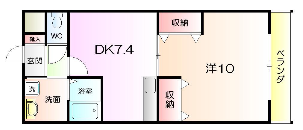 AZUR羽衣(1DK/3階)の間取り写真