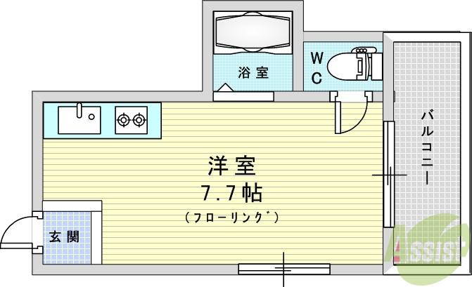 新大阪ハイツ(ワンルーム/3階)の間取り写真
