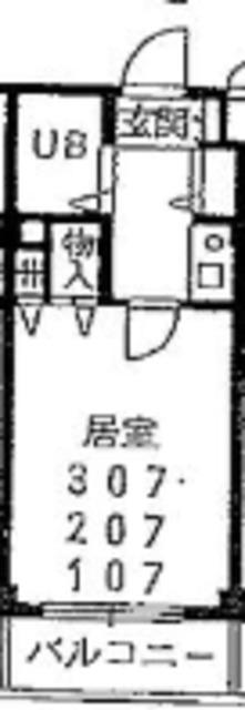 サンウィロー朝霞(1K/1階)の間取り写真