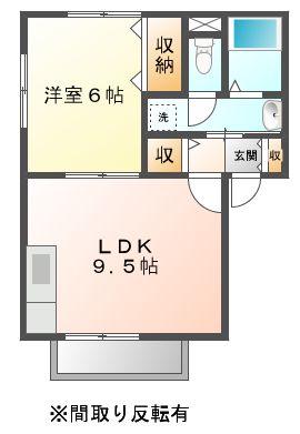 ヴィルドミールB(1LDK/1階)の間取り写真