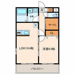 ハイデンス(1LDK/2階)の間取り写真