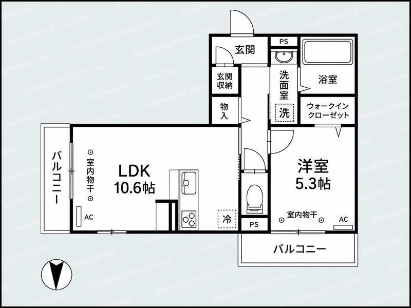 カーサコラゾン(1LDK/3階)の間取り写真