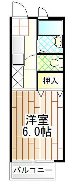シティハイツ相模(1K/1階)の間取り写真