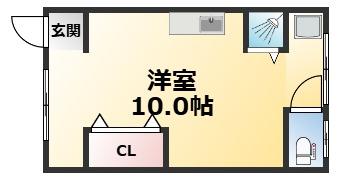 明神アパート(ワンルーム/1階)の間取り写真