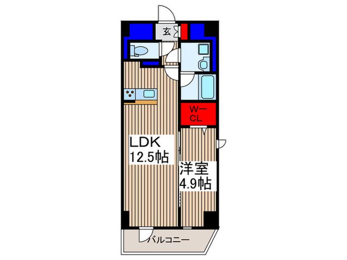 フォレストコート戸田公園(1LDK/3階)の間取り写真