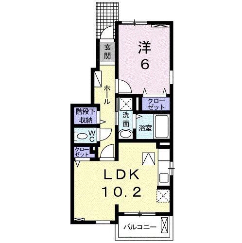 エスポワール(1LDK/1階)の間取り写真