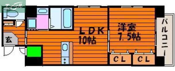 アトーレ野田(1LDK/7階)の間取り写真