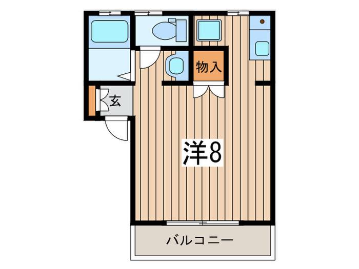 パレス中央林間(ワンルーム/1階)の間取り写真