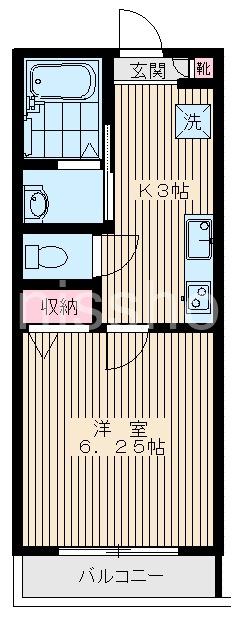 プルミエール(1K/2階)の間取り写真