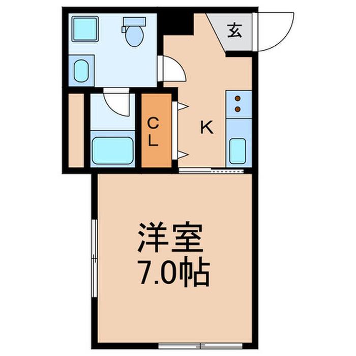 SOTTERRANEA(1K/2階)の間取り写真