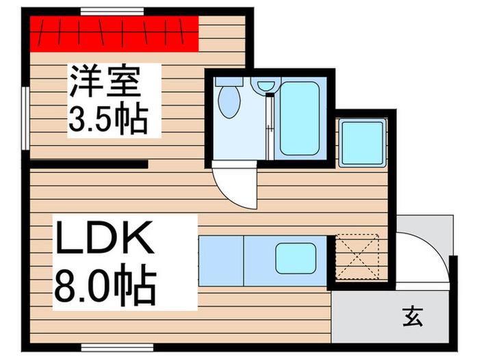 ヴェルドミールIII(1LDK/1階)の間取り写真