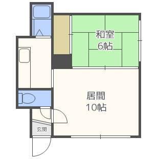 佐々木ハイツ(1LDK/1階)の間取り写真