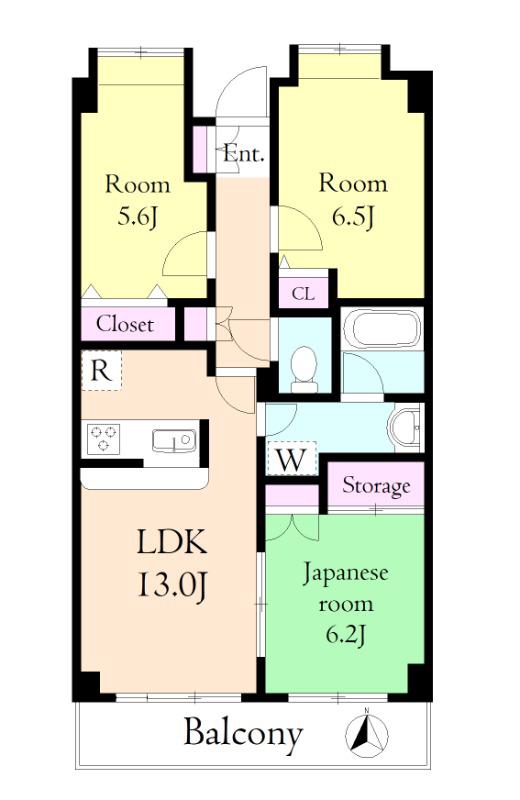 グレース篠(3LDK/3階)の間取り写真