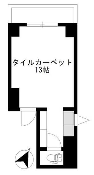 シティマンション赤坂(ワンルーム/2階)の間取り写真