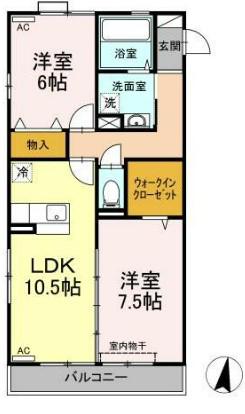 プレミール(2LDK/3階)の間取り写真