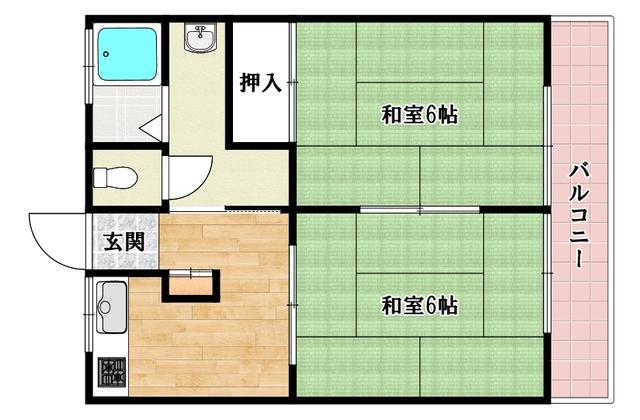 日吉マンション(2DK/2階)の間取り写真