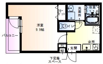 フジパレス若江岩田 II番館(1K/1階)の間取り写真
