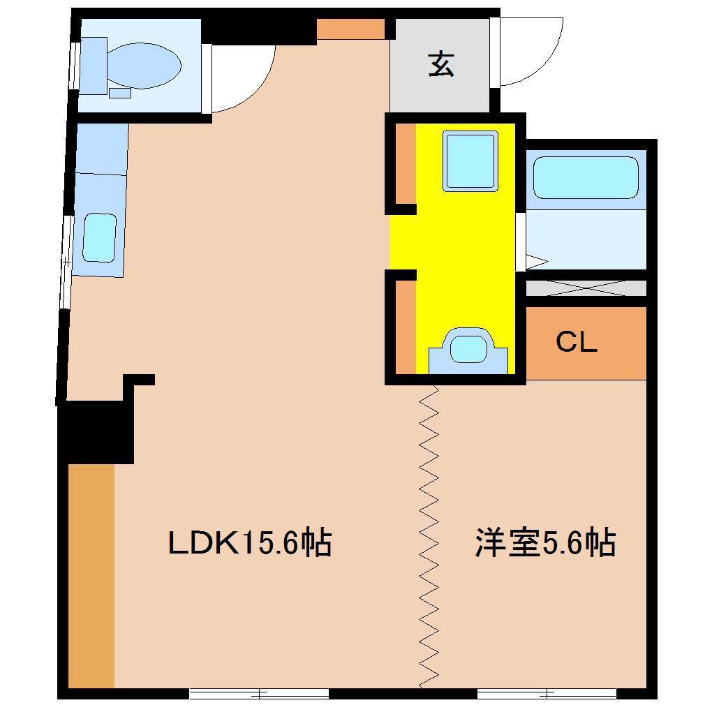 ノムラビル(1LDK/6階)の間取り写真