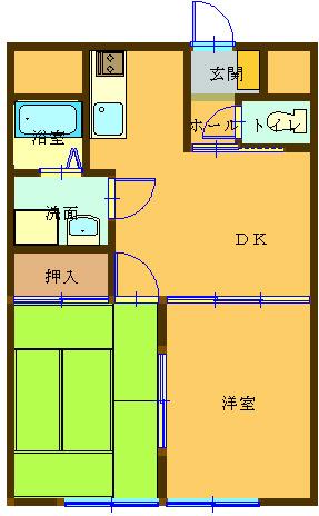 アンティーブ(2DK/5階)の間取り写真