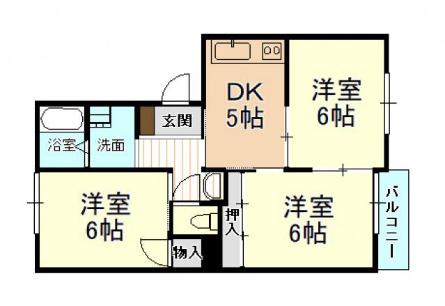 サンハイツIII(3DK/3階)の間取り写真