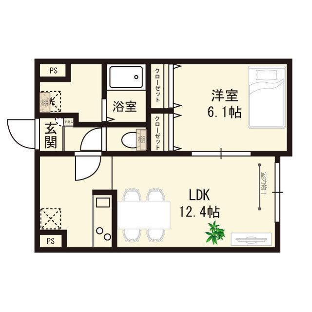 SKYLUX馬込(1LDK/4階)の間取り写真