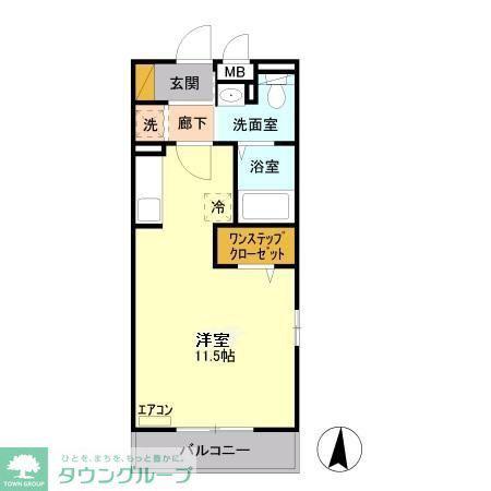 コモド・K II(ワンルーム/1階)の間取り写真