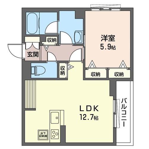 MAISON SERENITE(1LDK/1階)の間取り写真