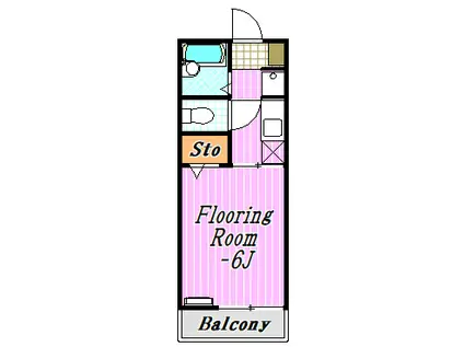 メゾン・ファミールII(1K/1階)の間取り写真