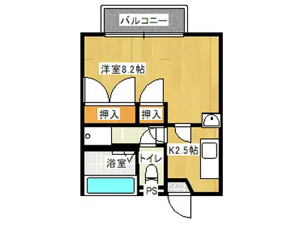 SHIBAZAKI BUILD II(1K/3階)の間取り写真