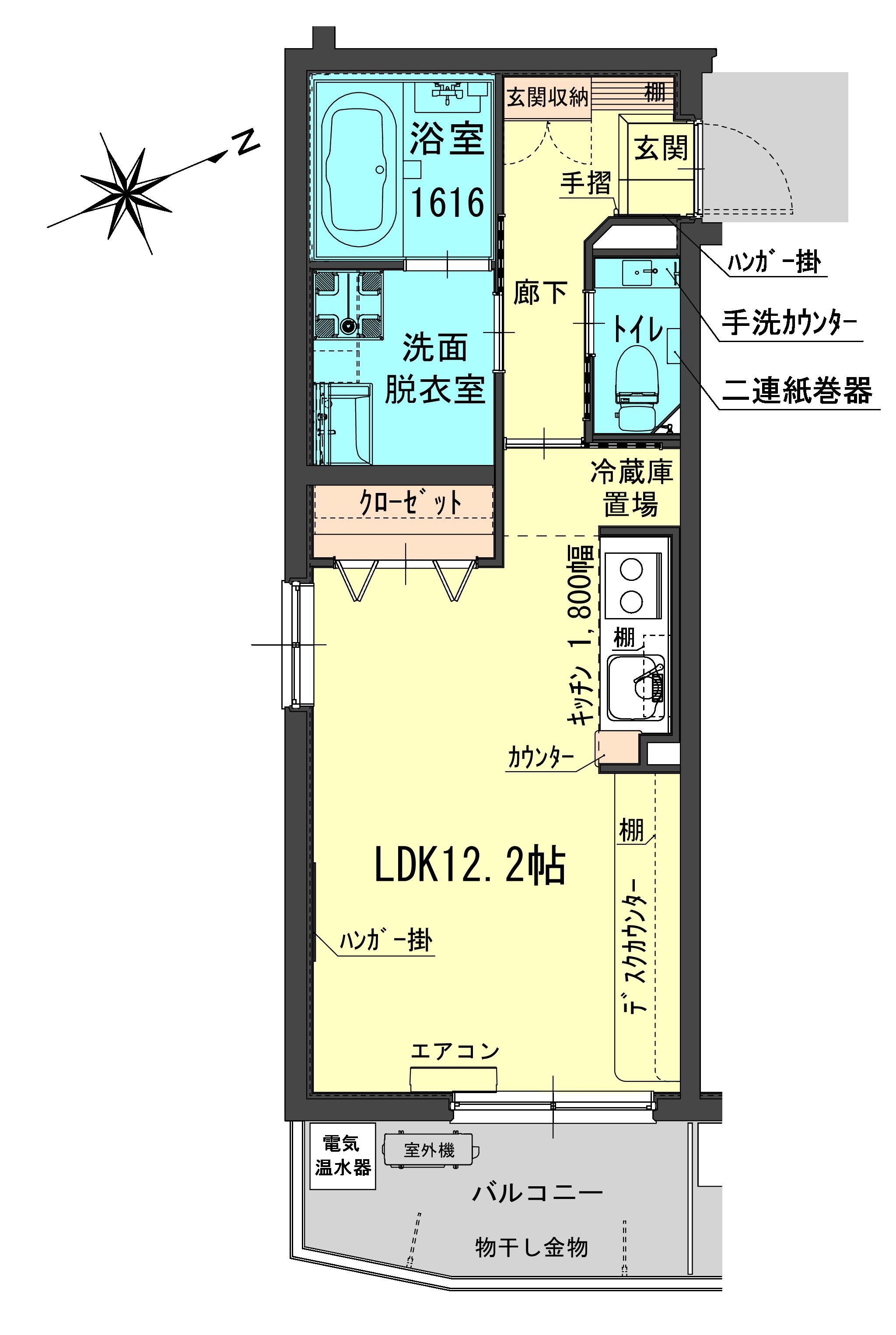 アミスタ大和町(ワンルーム/5階)の間取り写真