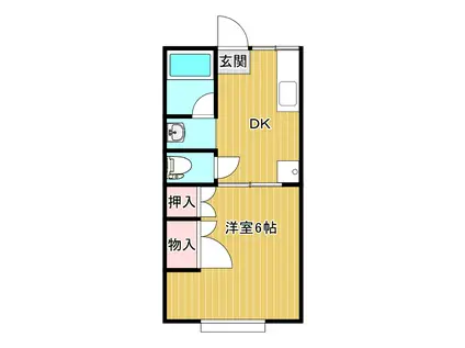 ライフタウンA(1K/1階)の間取り写真