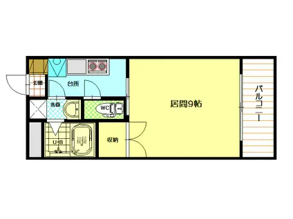 オログランデ1(1K/4階)の間取り写真