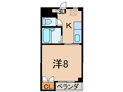 ロイヤルコーポ蜂屋(1K/3階)の間取り写真