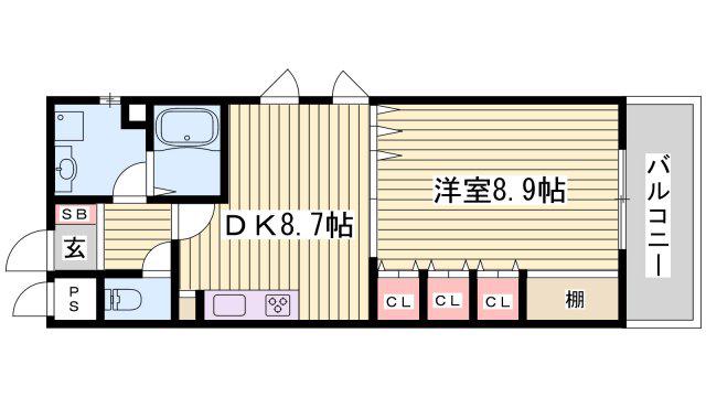 サクラメント駅南大路(1DK/6階)の間取り写真