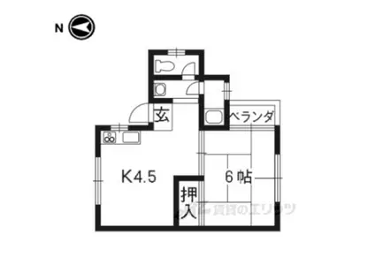 御土居マンション(1K/4階)の間取り写真