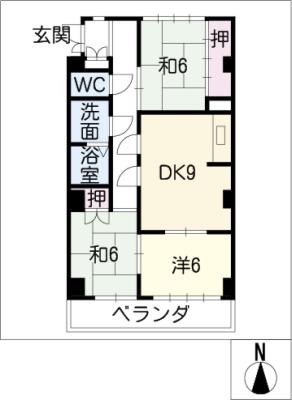 アビタシオンOHNO(3LDK/3階)の間取り写真