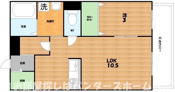 京阪本線 樟葉駅 徒歩12分 2階建 築20年(1LDK/1階)の間取り写真