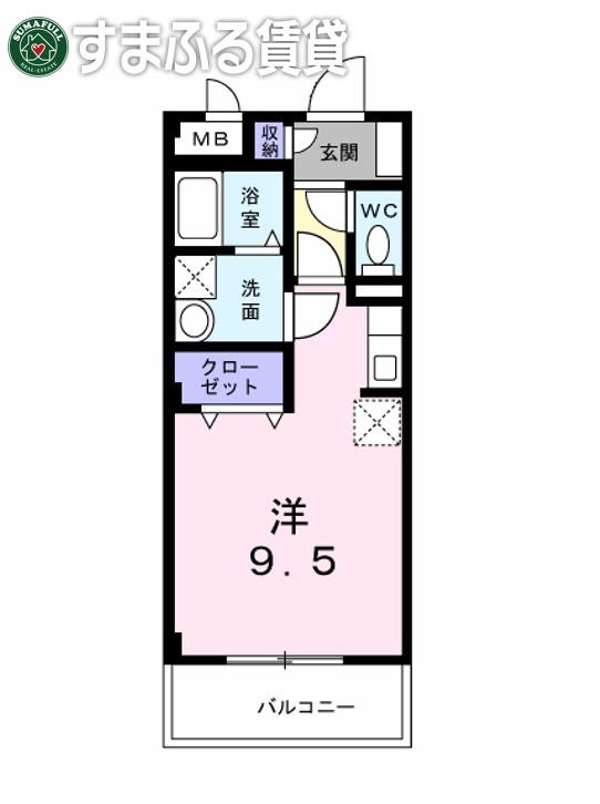 アビタシオン(ワンルーム/3階)の間取り写真