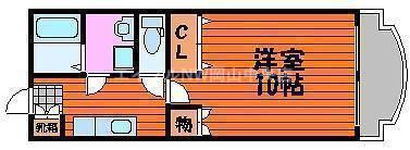 アークハイツ鹿田(1K/2階)の間取り写真