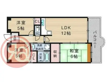 シティパル桜川(3LDK/5階)の間取り写真