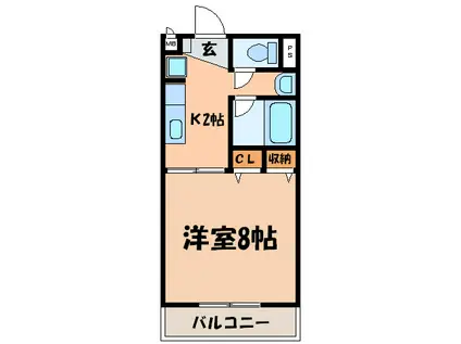 サープラスワン樹木館(1K/1階)の間取り写真