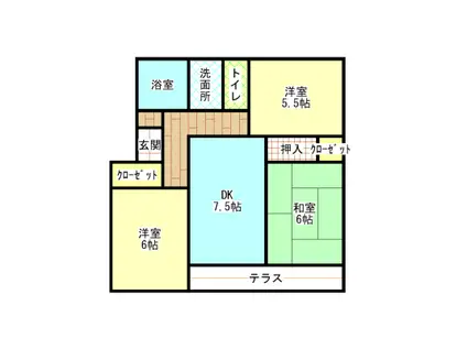 エルメゾン桜木B(3DK/1階)の間取り写真