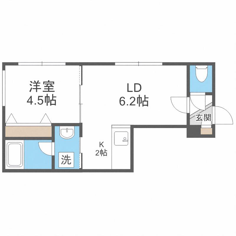 イーストコートIII(1LDK/2階)の間取り写真