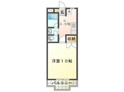 エクセレント栗真(1K/2階)の間取り写真