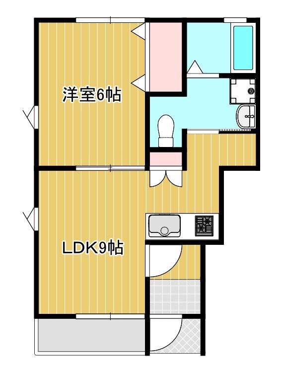 エスペランサB(1LDK/1階)の間取り写真